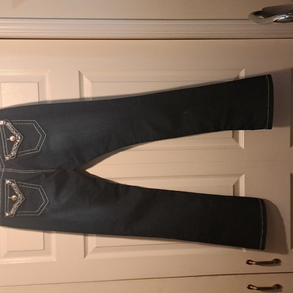 Ladies Suko Dark denim boot cut 👖 jeweled Pockets on the front & Back size 6 - Picture 6 of 7